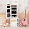 MDF Wood Kids Vanity Set with Mirror, Stool and Jewelry Cabinet